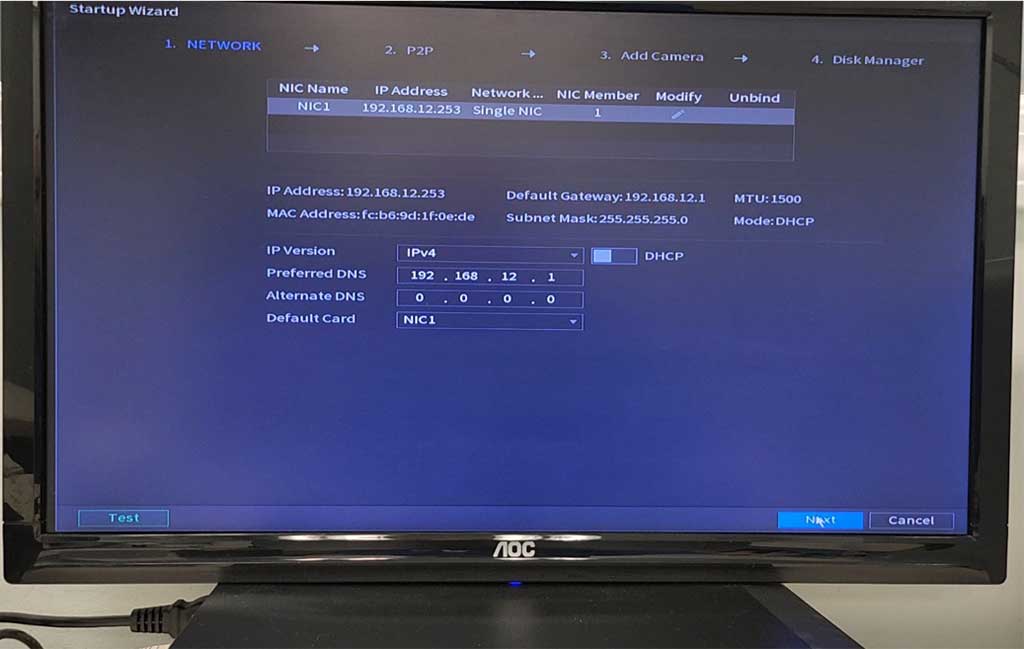 Setup a Dahua Software NVR Image - Network Information